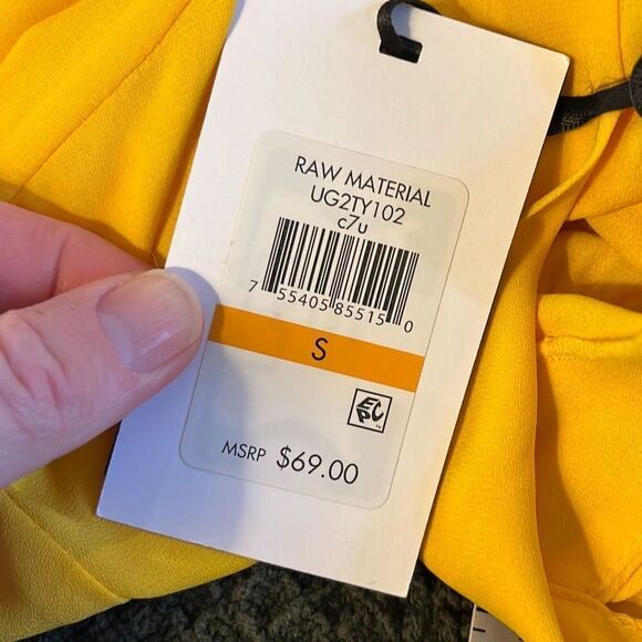 DKNY small yellow blouse NWT with bow on side of neck - 2598 - Picture 4 of 5